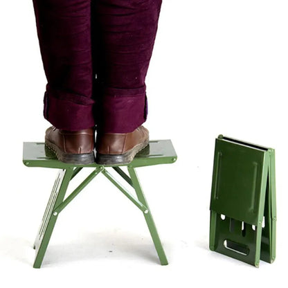Folding Outdoor Stool Aluminum Frame Weather-Resistant Supports 265 lb