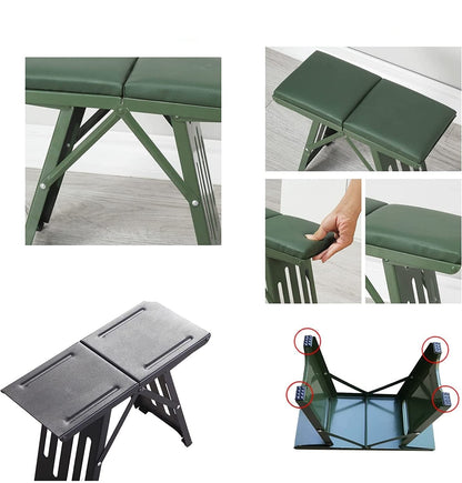 Folding Outdoor Stool Aluminum Frame Weather-Resistant Supports 265 lb