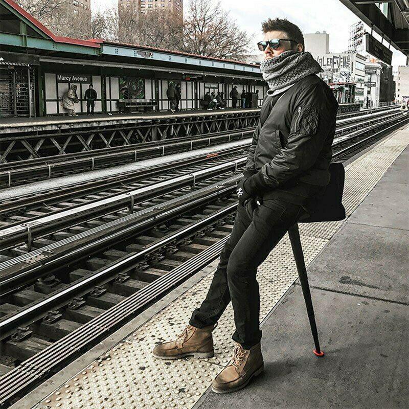 Folding Stool Telescopic Compact Lightweight Portable Seater