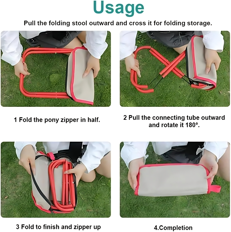 Folding Stool Ultra-Light & Compact 220 lb Capacity
