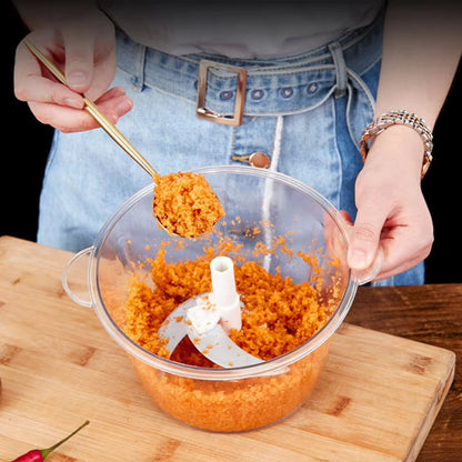 Food Chopper Manual Lever-Press Stainless Steel Blades Three Sizes