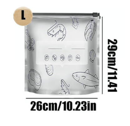 Food Storage Bag Reusable Aluminum Airtight Labeling Area