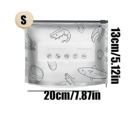 Food Storage Bag Reusable Aluminum Airtight Labeling Area