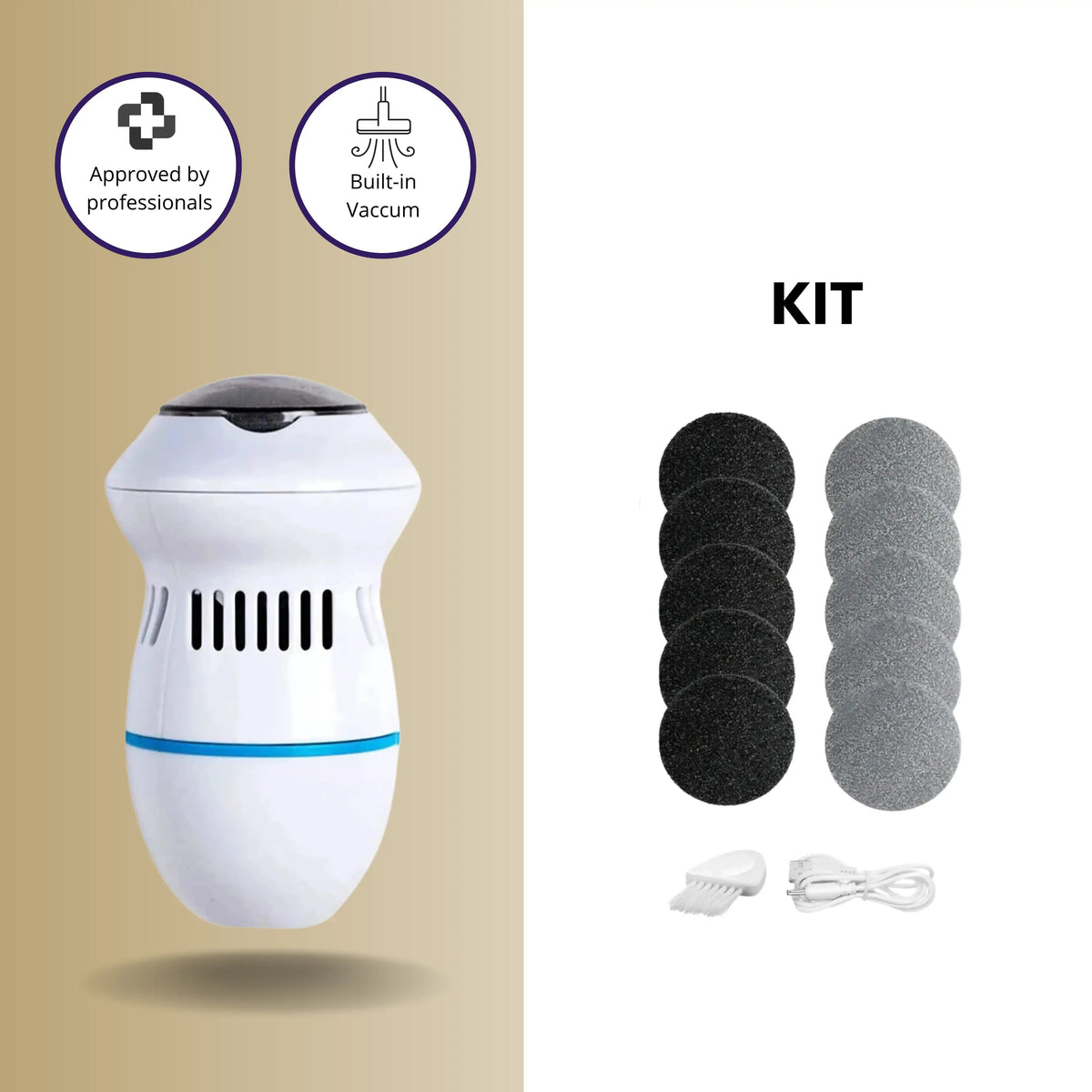 Foot Callus Remover Rechargeable Cordless Stainless Steel Rollers