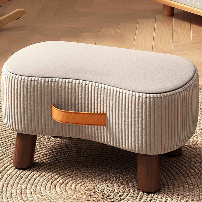 Footstool Pine Wood Frame Cushioned Seat Stackable Design
