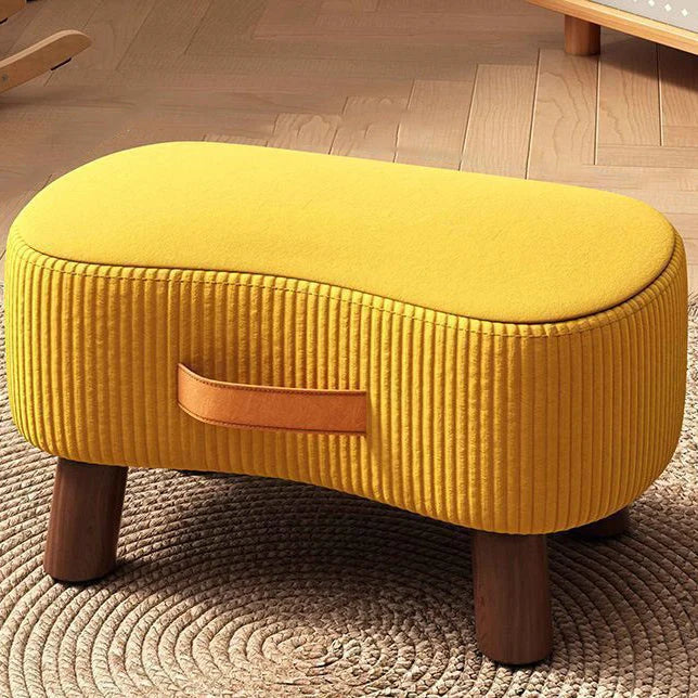 Footstool Pine Wood Frame Cushioned Seat Stackable Design