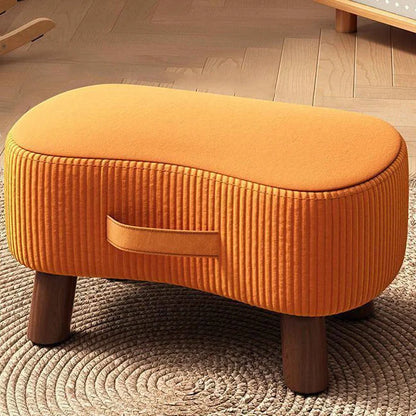 Footstool Pine Wood Frame Cushioned Seat Stackable Design