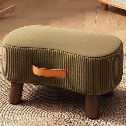 Footstool Pine Wood Frame Cushioned Seat Stackable Design