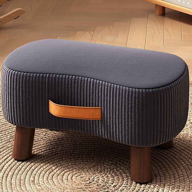 Footstool Pine Wood Frame Cushioned Seat Stackable Design