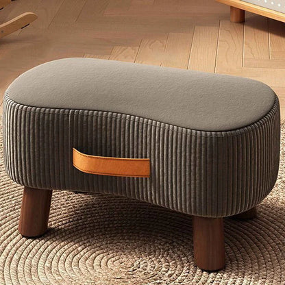 Footstool Pine Wood Frame Cushioned Seat Stackable Design