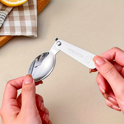 Fork & Spoon Set Foldable Stainless Steel Compact Case