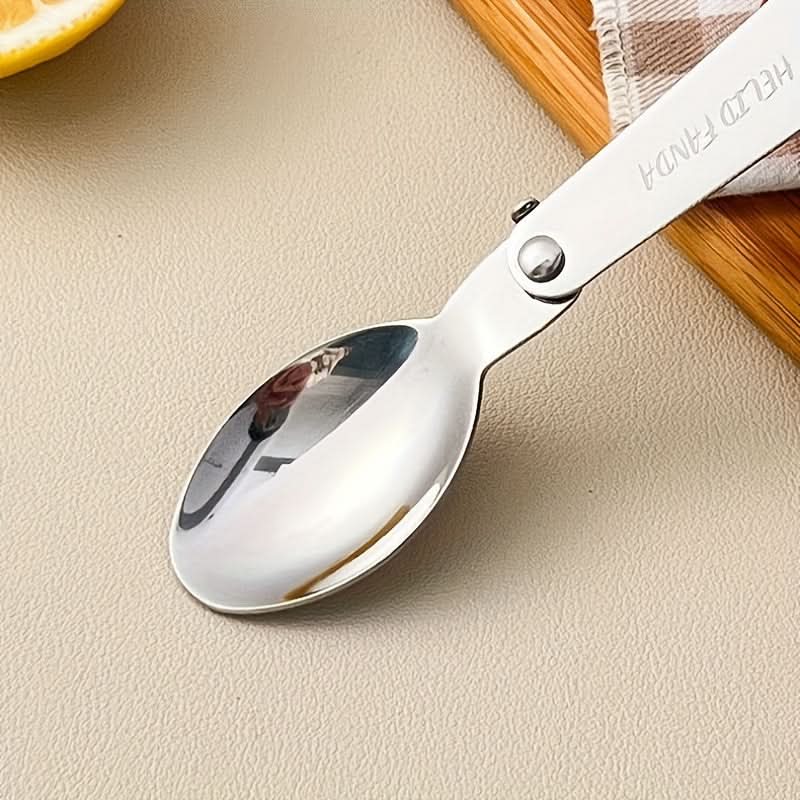 Fork & Spoon Set Foldable Stainless Steel Compact Case