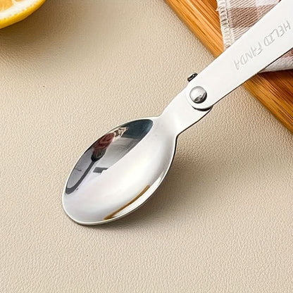 Fork & Spoon Set Foldable Stainless Steel Compact Case