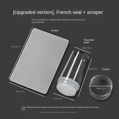 French Manicure Stamp Set Flexible Silicone Removable Pads