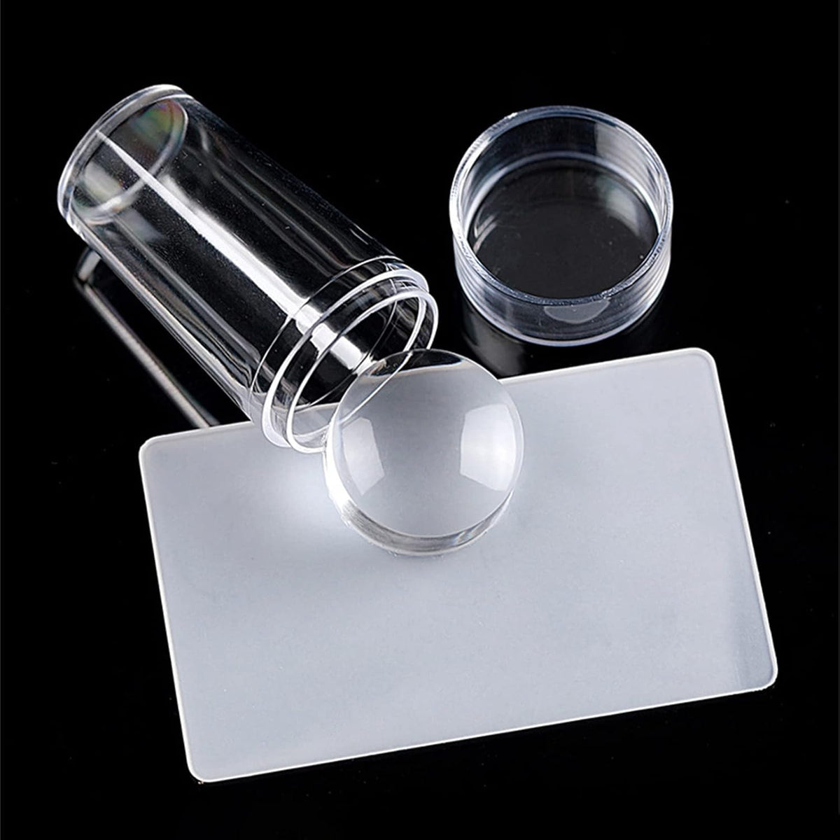 French Manicure Stamp Set Silicone Removable Plates 2-Piece