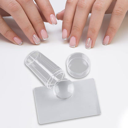 French Manicure Stamp Set Silicone Removable Plates 2-Piece