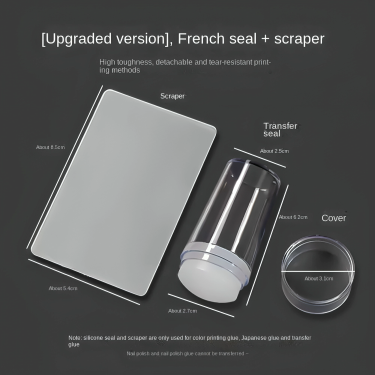 French Manicure Stamp Set Silicone Removable Plates 2-Piece