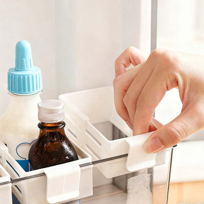 Fridge Door Organizer Adjustable Clamp Space-Saving Polypropylene