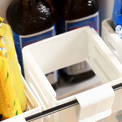 Fridge Door Organizer Adjustable Clamp Space-Saving Polypropylene