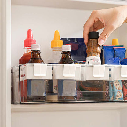 Fridge Door Organizer Adjustable Clamp Space-Saving Polypropylene