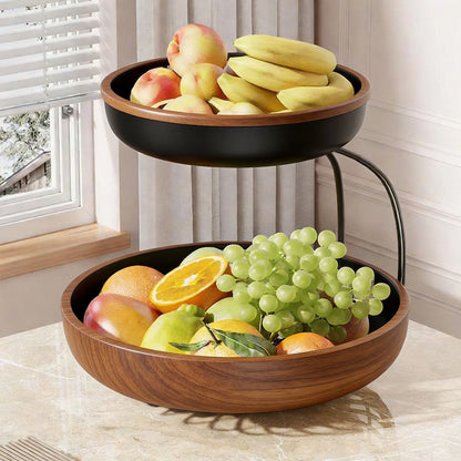 Fruit Bowl Stand Tiered Open-Wire Space-Saving Metal