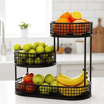 Fruit & Snack Stand Multi-Tier Metal Countertop Organizer
