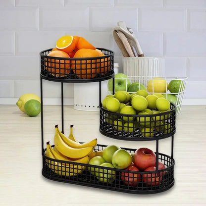 Fruit & Snack Stand Multi-Tier Metal Countertop Organizer