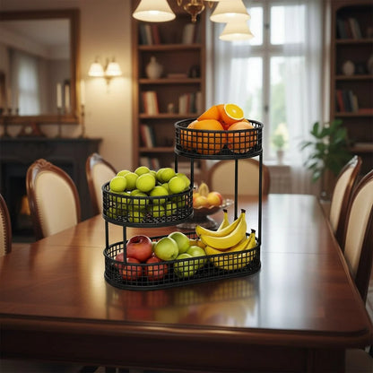 Fruit & Snack Stand Multi-Tier Metal Countertop Organizer