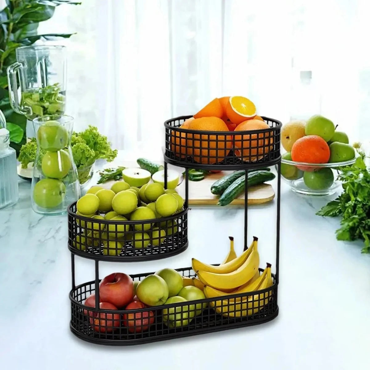 Fruit & Snack Stand Multi-Tier Metal Countertop Organizer