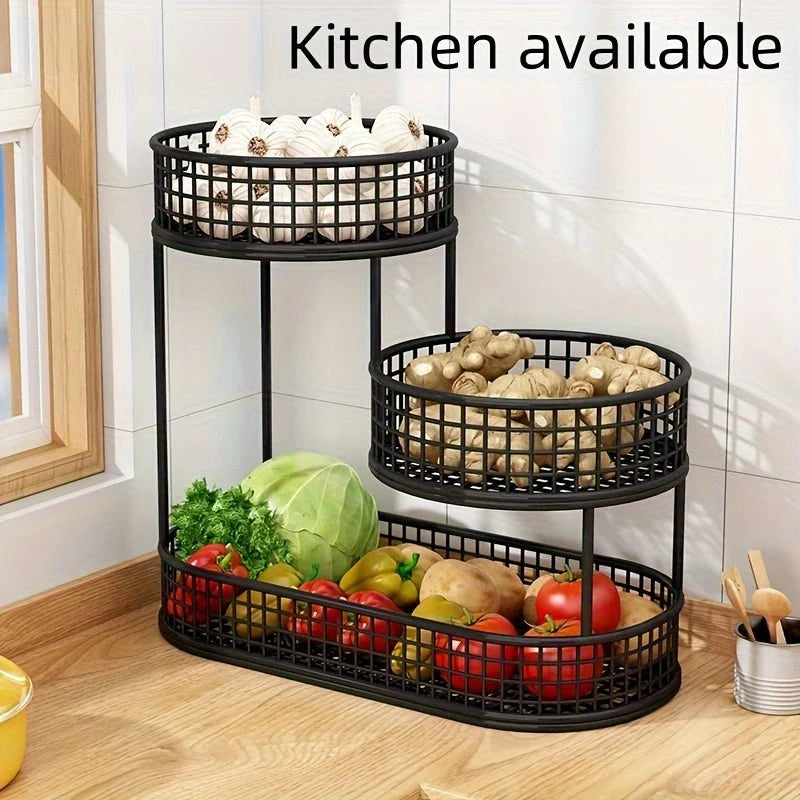 Fruit & Snack Stand Multi-Tier Metal Countertop Organizer