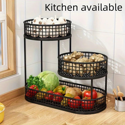 Fruit & Snack Stand Multi-Tier Metal Countertop Organizer