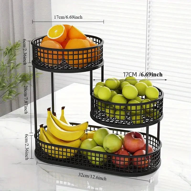 Fruit & Snack Stand Multi-Tier Metal Countertop Organizer