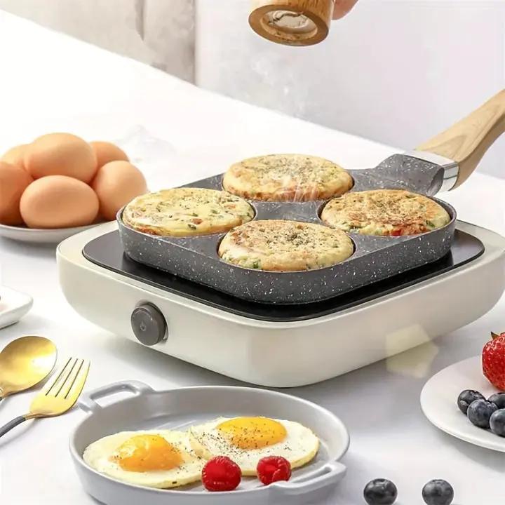 Frying Pan 4-Compartment Maifan Stone Nonstick Cast Aluminum