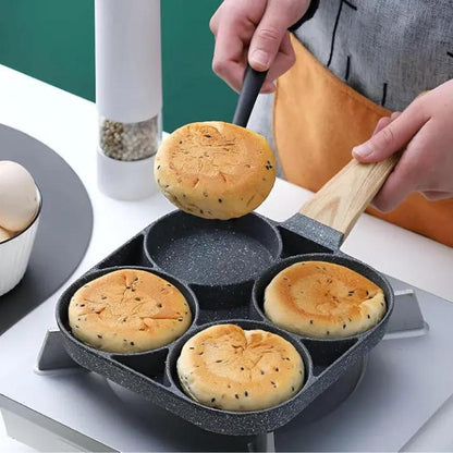 Frying Pan 4-Compartment Maifan Stone Nonstick Cast Aluminum