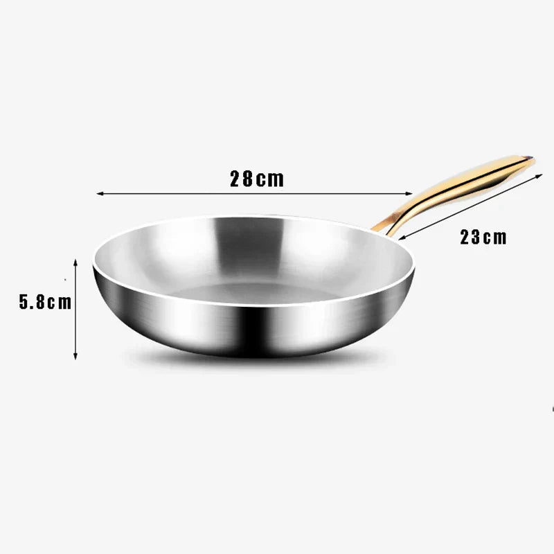 Frying Pan 7-Layer Even-Heat 316 Stainless Steel