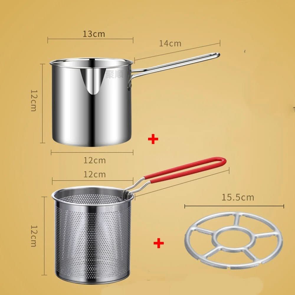 Frying Pot Stainless Steel Pouring Spout 1.2 L