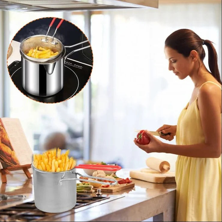 Frying Pot Stainless Steel Pouring Spout 1.2 L