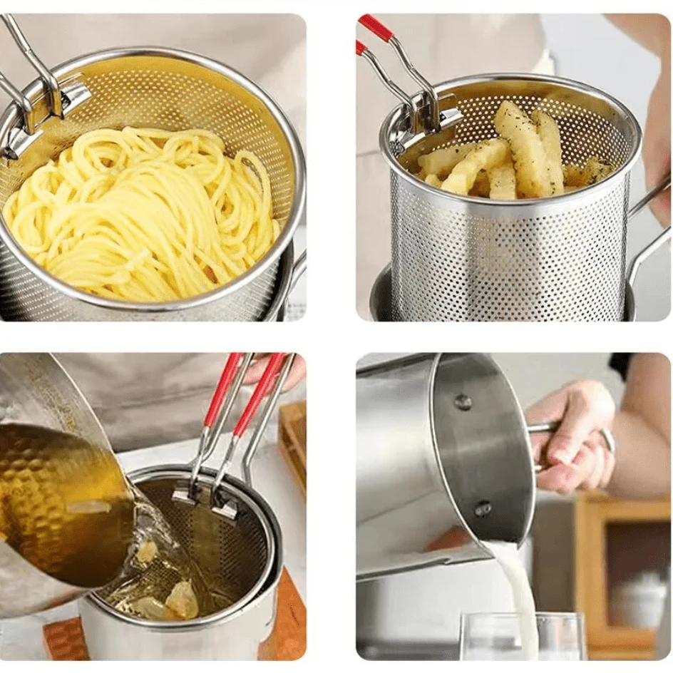 Frying Pot Stainless Steel Pouring Spout 1.2 L