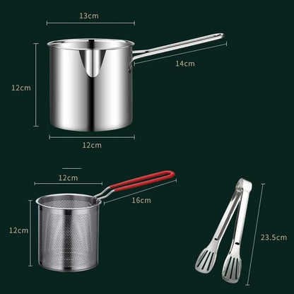 Frying Pot Stainless Steel Pouring Spout 1.2 L