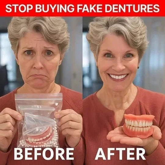 Full Denture Set Flexible Cushion Grip Upper & Lower
