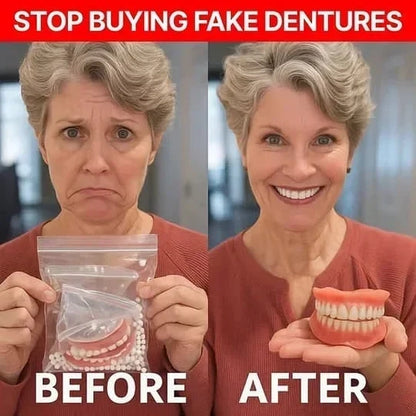 Full Denture Set Flexible Cushion Grip Upper & Lower