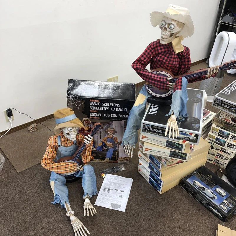 Funny Animated Skeleton Banjo Battle Figures