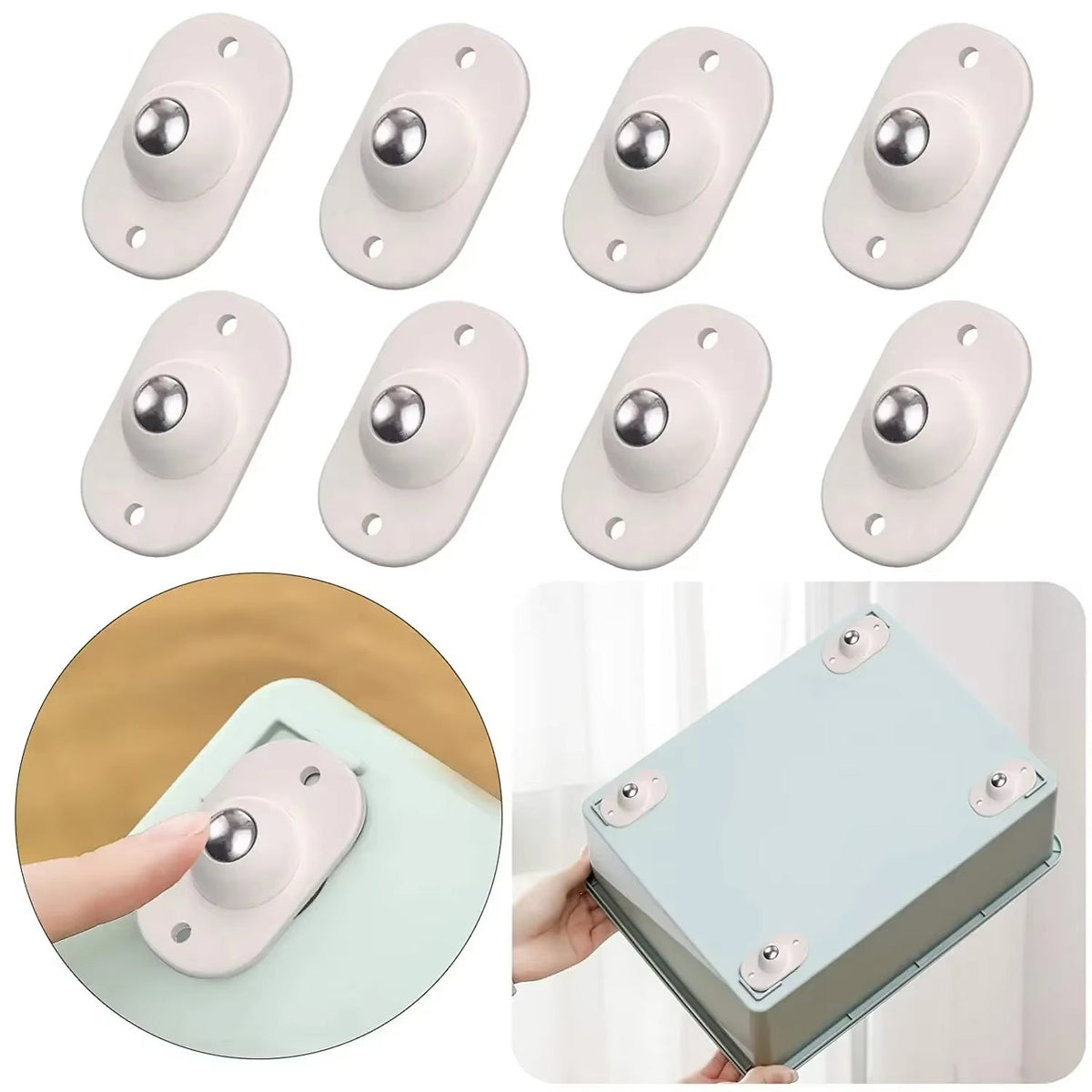 Furniture Gliders 360° Stainless Steel Ball Set of 8