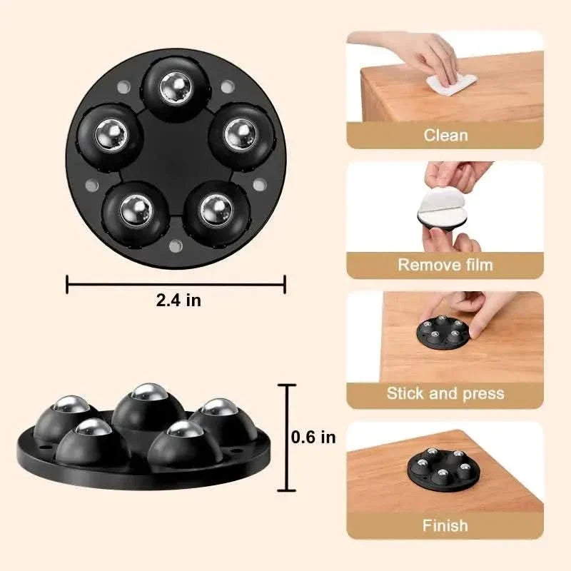 Furniture Glides Rotating Casters Floor Protection Set of 4