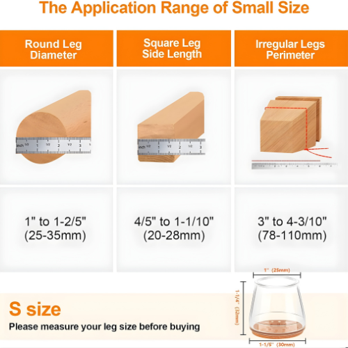 Furniture Leg Protectors Clear Stretch Silicone Felt Pads