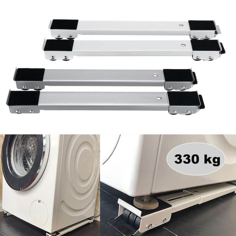 Furniture Roller Base Heavy-Duty Metal Smooth Wheels & Non-Slip Pads