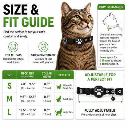 GPS Cat Collar Real-Time GPS Reflective Water-Resistant Silicone