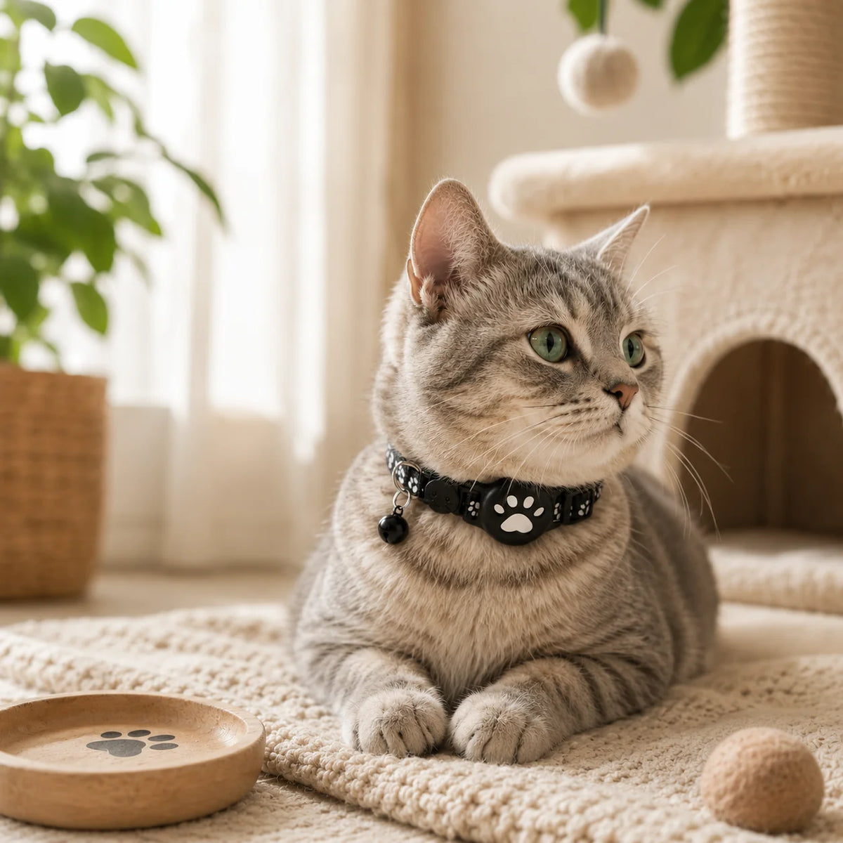 GPS Cat Collar Real-Time GPS Reflective Water-Resistant Silicone