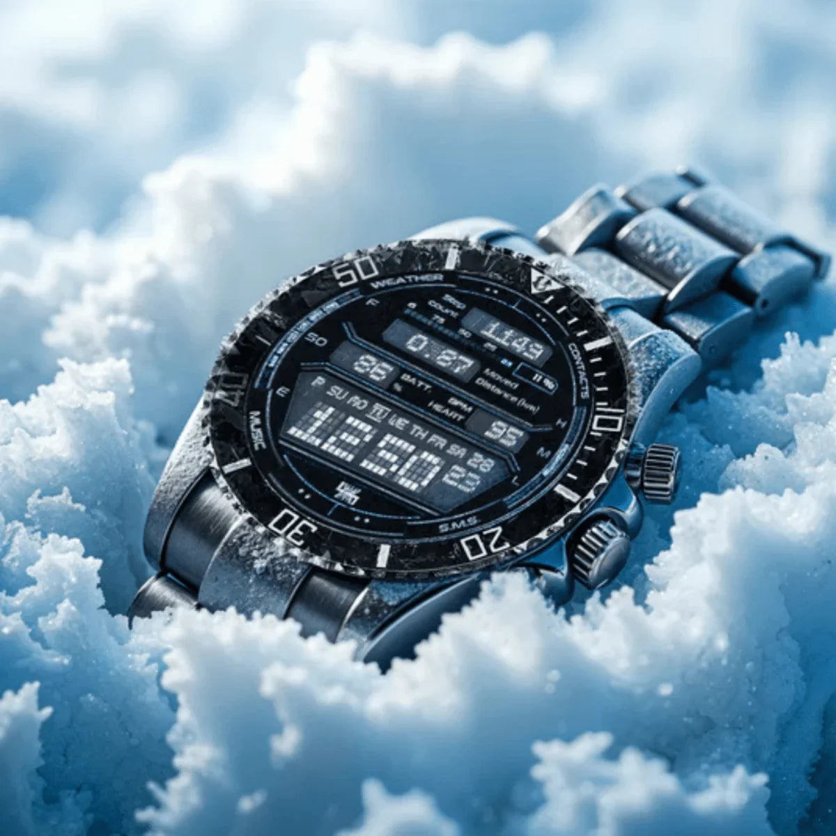 GPS Smartwatch Titanium Case Waterproof 21-Day Battery