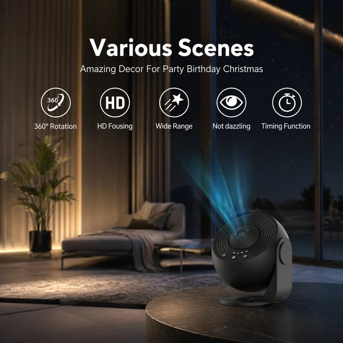 Galaxy Projector Night Light 13 Scenes USB Powered
